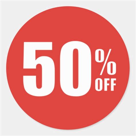 50 Fifty Percent Off Discount Sale Sticker