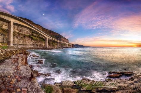 Sea Cliff Bridge At Dawn Bounced Photon