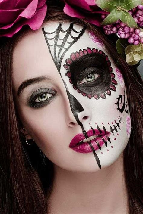 Maquiagem De Caveira Mexicana Para Halloween Halloween Makeup Sugar