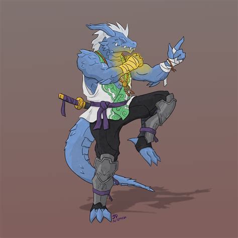 Rf Blue Dragonborn Monk Characterdrawing Personaggi Immaginari