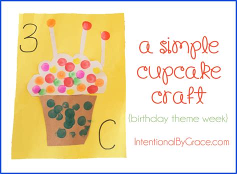 A Simple Cupcake Craft Birthday Themed Preschool Craft Intentional