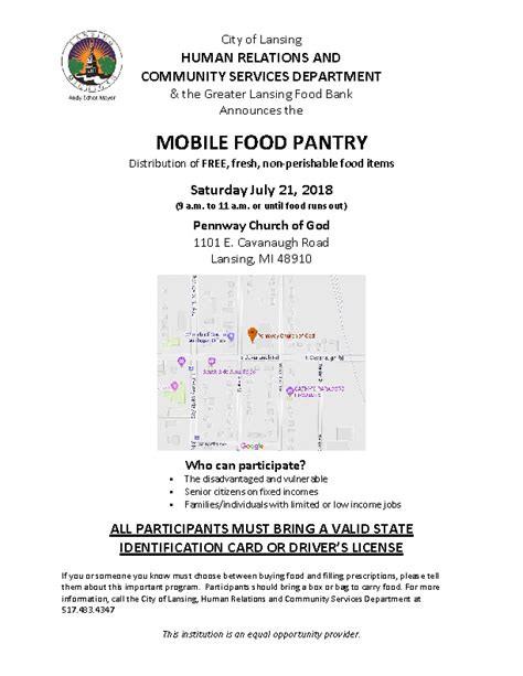 The organization is run by joe wald and has an annual revenue of $17,142,503. City of Lansing Mobile Food Pantry (July 2018) - Greater ...