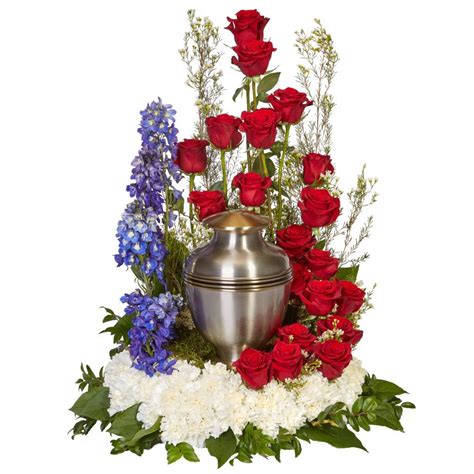 So why go to the bother of choosing something special? Red, White and Blue Urn Flower Arrangement | Funeral ...