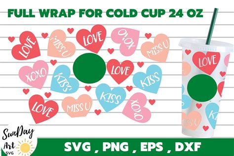 Card Making And Stationery Materials Valentines Heart Starbucks Full Wrap