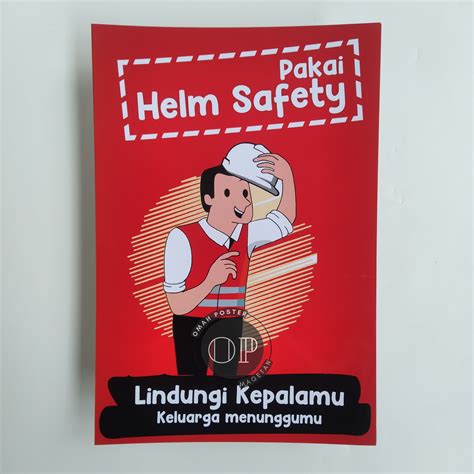 Jual Poster K3 - Poster Pakai Helm Safety - Poster keselamatan Pekerja