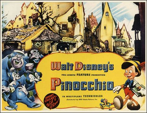 walt disney s “pinocchio” movie poster 1940 disney posters disney animation art classic