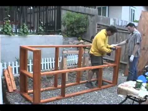 If you're not lucky enough to have a bar to begin with, or want something more custom, and assuming you have some basic idea about how to build with wood, the best way to go about it is to start with 2″x4″s. How to Build a tiki bar - YouTube