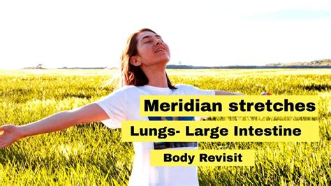 The diseases related to large intestine meridians are cured within few days by giving pressure on the acupoints of large intestine meridian according to given picture. Exercises for Healthy Lungs- Large Intestine- Lunge ...