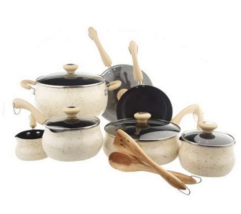 Paula deen 13064 signature nonstick cookware pots and pans set, 15 piece, lavender speckle, see complete and helpful info, click here. Paula Deen Southern Belle Speckled Enamel 13-pc. Cookware ...