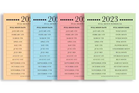 Printable Full Moon Calendars 2023 Blank Calendar Templates