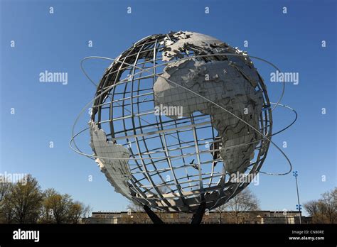 Usa New York City Queens Earth World Unisphere Globe In Flushing