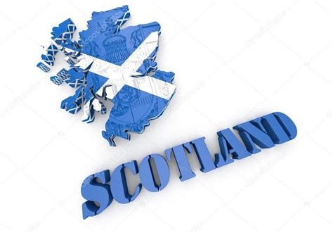 Die schotten sind stolz auf ihr land, und das. Schottland Karte Flagge 3D Illustration - Stockfotografie ...