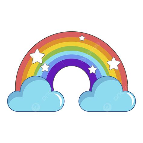 Rainbow Cloud Clipart Transparent Background Rainbow With Clouds Icon