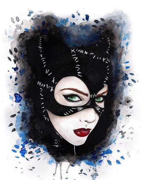 Catwoman Art Print Watercolor Batman Fan Art Fanart Geek Batman