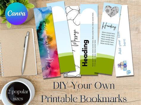 Canva Bookmark Template Create Your Own Custom Bookmark Etsy
