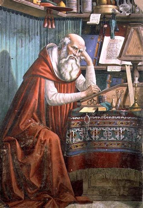 His splendid red cardinal's robe and hat lie abandoned on the ground. Saint Jerome in His Study