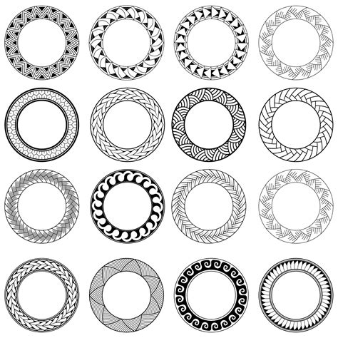 Set Of Circle Pattern Ornamental Element 10637470 Vector Art At Vecteezy