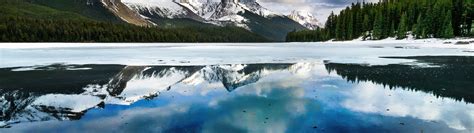 Maligne Lake Wallpaper 4k Canada Cloudy Sky