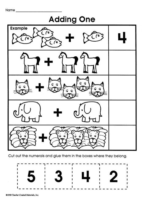 Adding One Printable Addition Worksheet For Kids Math Problems For