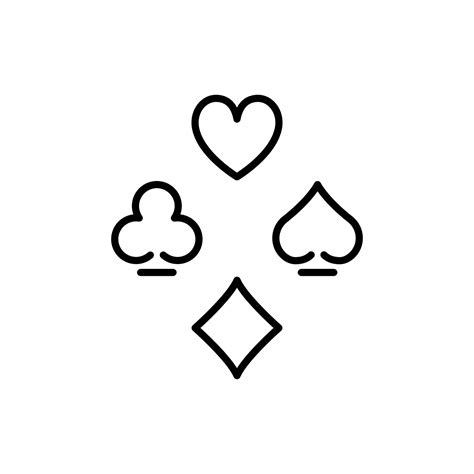 Gambling Card Suit Spade Line Icon. Casino Game Black Flat Symbol