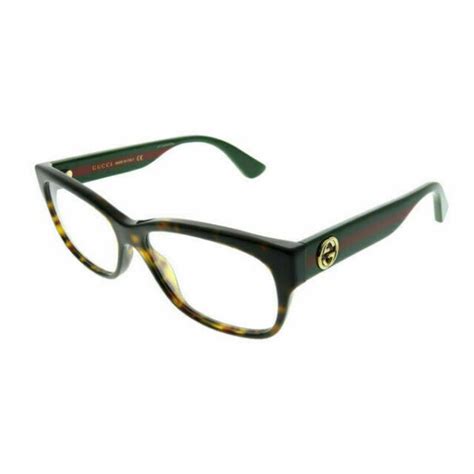 gucci gg 0278o 012 rectangle eyeglasses dark havana dark green online kaufen ebay