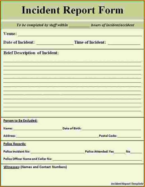 Employee Incident Report Form Free Download Online Aashe
