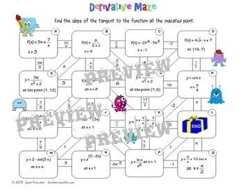 Using the verb to be. Calculus Derivative Review Fun Maze and Worksheet by Joan ...