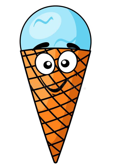 de glace (biscuit) cone ⧫ cornet. Fun Happy Cartoon Ice Cream Cone Stock Vector ...