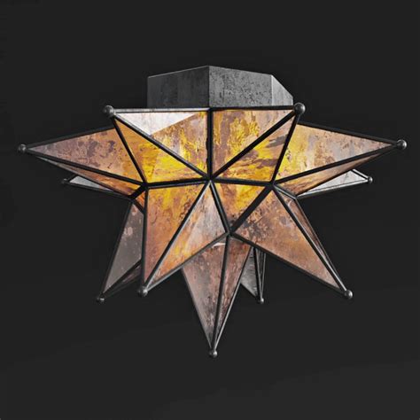 Rh Moravian Star Ceiling Mount Mercury Glass 3d 모델 In 천장 조명 3dexport