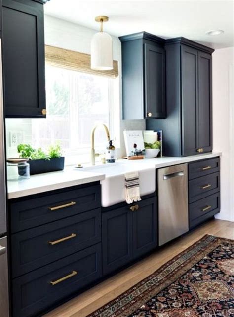 20 Navy Blue Kitchen Cabinets With Gold Hardware