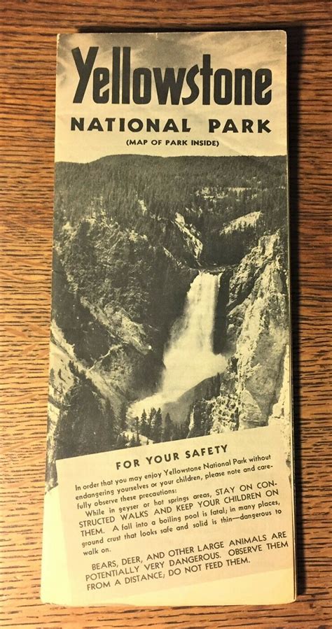 1951 Yellowstone National Park Visitor Guide Map Brochure Ebay