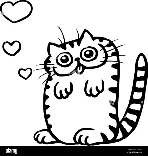 Black And White Cat In Love On Valentines Day Funny Cartoon Cool