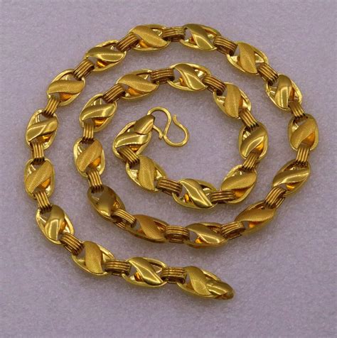 Solid 22 Karat Gold Fabulous Lotus Design Handmade Chain Etsy Uk