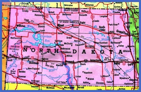North Dakota Map Tourist Attractions