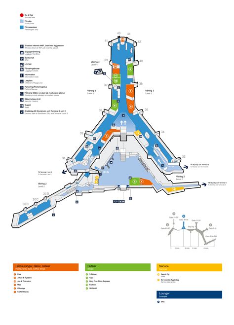 Stockholm Arlanda Airport Map Arn Printable Terminal Maps Shops 8d0
