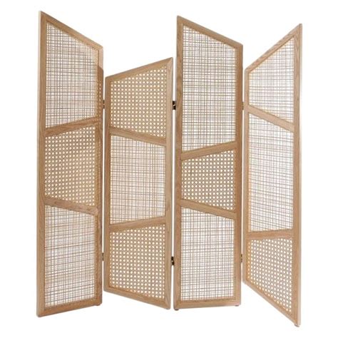 Contemporary Room Divider In Natural Cane Webbing Contemporary Room