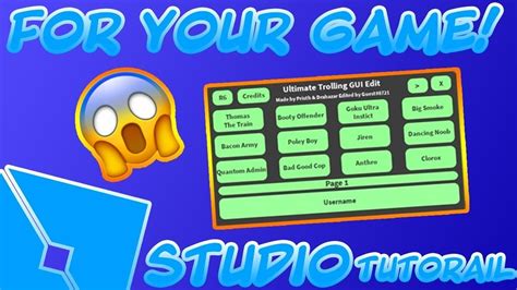 How To Get The Ultimate Trolling Gui In Your Roblox Game Youtube