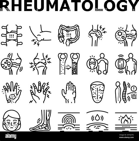 Rheumatology Disease Problem Icons Set Vector Stock Vector Image And Art