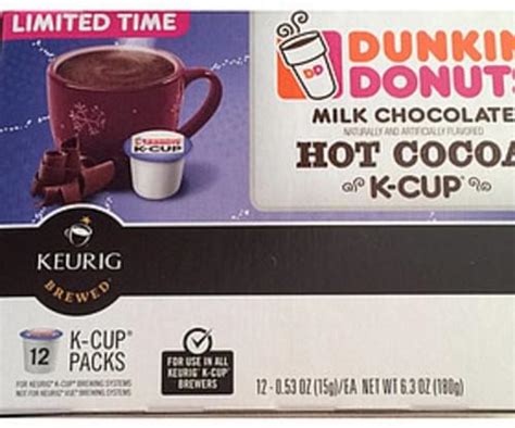 Dunkin Donuts Milk Chocolate Hot Cocoa K Cup 15 G Nutrition
