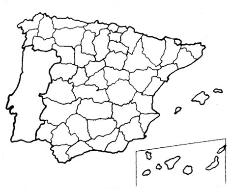 Mapa Mudo De España Mostrando Sus Provincias Tamaño Completo
