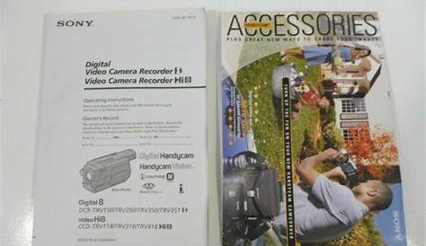 Sony Handycam User Guide Manual for DCR-TRV150/TRV250/TRV350/TRV351 CCD