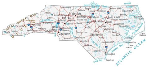 North Carolina City Map