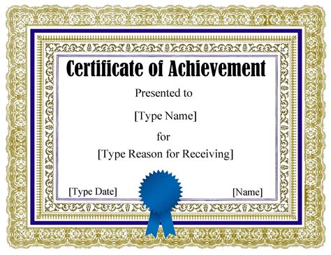 Certificate Template Word Free Download