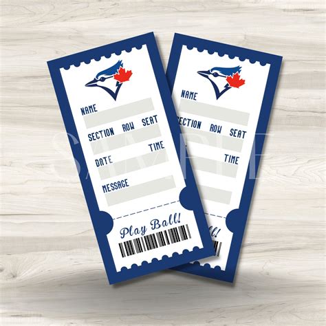 Printable Toronto Blue Jays Surprise T Tickets Toronto Etsy Canada