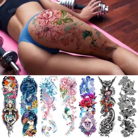 SEXY FAKE TATTOO For Women Waterproof Temporary Tattoos Large Leg Thigh Body DIY PicClick