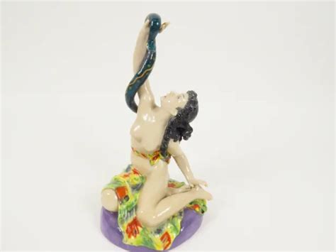 KARL ENS VOLKSTEDT Nude Nymph With Snake Woman Serpentine Porcelain