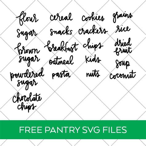 Cricut Pantry Labels Svg Pantry Labels Svg Pantry Labels Free