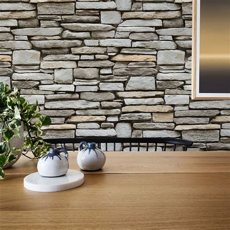 Realistic Stone Wallpaper Self Adhesive Wallpaper Tempaper