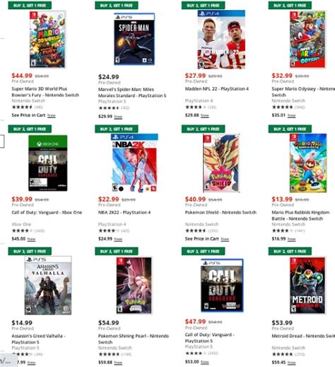Gamestop Buy 2 Get 1 Free Game Sale On Pre Owned Games