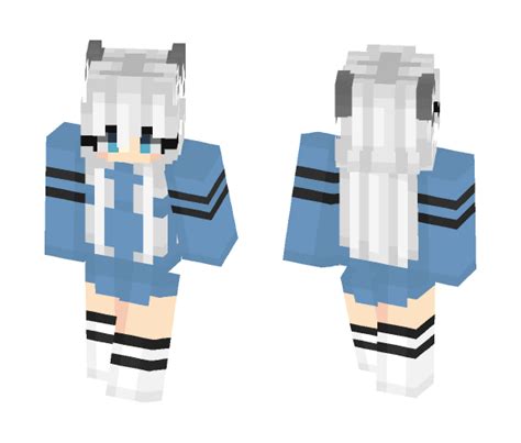 Download Wolf Girl With White Hair Minecraft Skin For Free